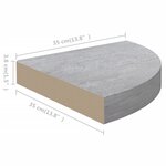 vidaXL Étagères d'angle murales 2 Pièces Gris béton 35x35x3 8 cm MDF