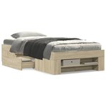 vidaXL Cadre de lit sans matelas chêne sonoma 90x200 cm