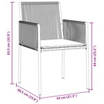vidaXL Ensemble de salle à manger de jardin 5 pièces avec coussins Noir Rattan Poly