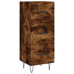 vidaXL Buffet Chêne fumé 34 5x34x90 cm Bois d'ingénierie