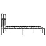 vidaXL Cadre de lit métal avec tête de lit noir 140x190 cm