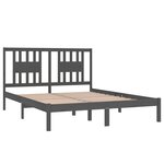vidaXL Cadre de lit Gris Bois massif 150x200 cm Très grand