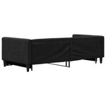 vidaXL Lit de jour avec lit gigogne noir 90x200 cm tissu