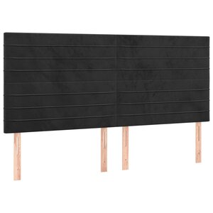 vidaXL Têtes de lit 4 Pièces Noir 90x5x78/88 cm Velours