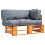 vidaXL Canapé palette de jardin avec coussins gris bois de pin