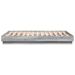 vidaXL Cadre de lit avec lumières LED sonoma gris 135x190 cm
