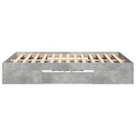 vidaXL Cadre de lit gris béton 120x190 cm bois d'ingénierie