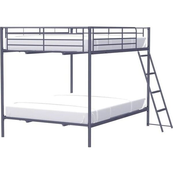 Lits superposés en métal - Dark Grey - Sommiers inclus - 2 x 140 x 190 cm - ALICE
