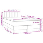vidaXL Sommier à lattes de lit et matelas LED noir 120x190 cm velours