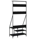 vidaXL Porte-vêtements et rangement des chaussures noir 80x40x184 cm