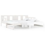 vidaXL Lit coulissant Blanc Bois de pin solide 2x(90x200) cm