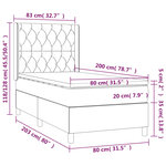 vidaXL Sommier à lattes de lit matelas et LED Crème 80x200cm Tissu