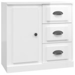 vidaXL Buffets 2 Pièces blanc brillant bois d'ingénierie