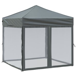 vidaXL Tente de réception pliable avec parois Anthracite 2x2 m