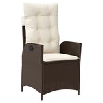 vidaXL Ensemble de salle à manger de jardin 7 pièces avec coussins Marron Poly Rattan