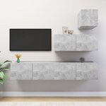 vidaXL Ensemble de meubles TV 4 Pièces Gris béton Bois d'ingénierie