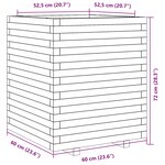 vidaXL Jardinière cire marron 60x60x72 cm bois de pin massif