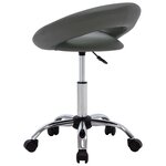 Chaise fauteuil siège de travail roulante similicuir gris 02_0024077