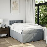 vidaXL Sommier à lattes de lit avec matelas Gris clair 120x200cm Tissu