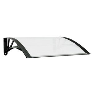 vidaXL Auvent de porte Noir et transparent 80x75 cm Polycarbonate