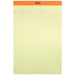 Bloc bureau rhodia n°119 format a+ 21 x 31 8 cm perforé 4 trous jaune ligné 80 feuilles - lot de 5