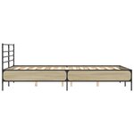 vidaXL Cadre de lit chêne sonoma 140x190 cm bois d'ingénierie et métal