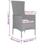 vidaXL Ensemble à manger de jardin et coussins 7 Pièces beige poly rotin