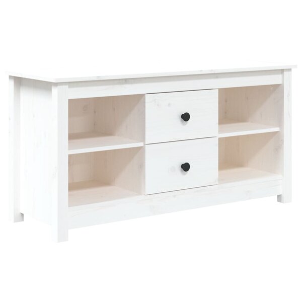 vidaXL Meuble TV Blanc 103x36 5x52 cm Bois de pin massif