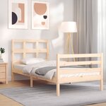 vidaXL Cadre de lit avec tête de lit 90x200 cm bois massif