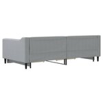 vidaXL Lit de jour avec gigogne et tiroirs gris clair 100x200 cm tissu