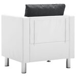 vidaXL Fauteuil Blanc et gris foncé Similicuir