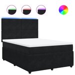 vidaXL Sommier à lattes de lit avec matelas Noir 140x190 cm Velours