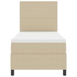 vidaXL Lit avec Sommier avec Matelas Beige 90x200 cm Tissu en Velours Côtelé