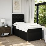 vidaXL Sommier à lattes de lit et matelas Noir 80x200 cm Tissu