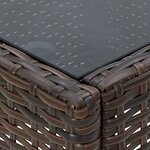 vidaXL Table de jardin Marron 75x40x37 cm Résine tressée