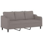vidaXL Ensemble de canapés 2 Pièces avec coussins taupe tissu