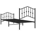 vidaXL Cadre de lit métal avec tête de lit/pied de lit noir 90x200 cm