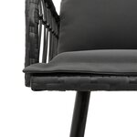 vidaXL Ensemble de salle à manger jardin avec coussins en poly rattan noir