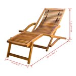 vidaXL Chaise de terrasse avec repose-pied Bois d'acacia solide