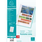 Sachet 100 Pochettes Polypropylène Grainé 12/100e - A4 - Cristal - X 10 - Exacompta
