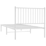 vidaXL Cadre de lit métal avec tête de lit blanc 90x200 cm
