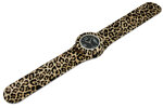 Montre Classic Bracelet Leopard et cadran Noir