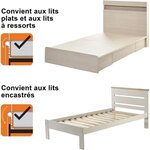 Barrière de lit - lits encastrés et aux lits plats- Mesurant 150 cm de large et 50 cm de haut - Gris