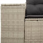vidaXL Canapé de jardin 2 places et coussins gris clair résine tressée