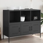 vidaXL Buffet noir 100 5x39x79 cm acier laminé à froid