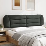 vidaXL Coussin de tête de lit gris foncé 200 cm tissu