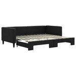 vidaXL Lit de jour avec lit gigogne noir 90x200 cm tissu