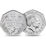 Pièce de monnaie 50 Pence Royaume-Uni Beatrix Potter 2016 BU