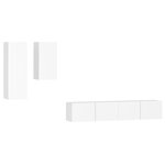 vidaXL Ensemble de meubles TV 4 Pièces Blanc Bois d'ingénierie