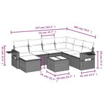 vidaXL Salon de jardin 8 Pièces avec coussins gris clair résine tressée